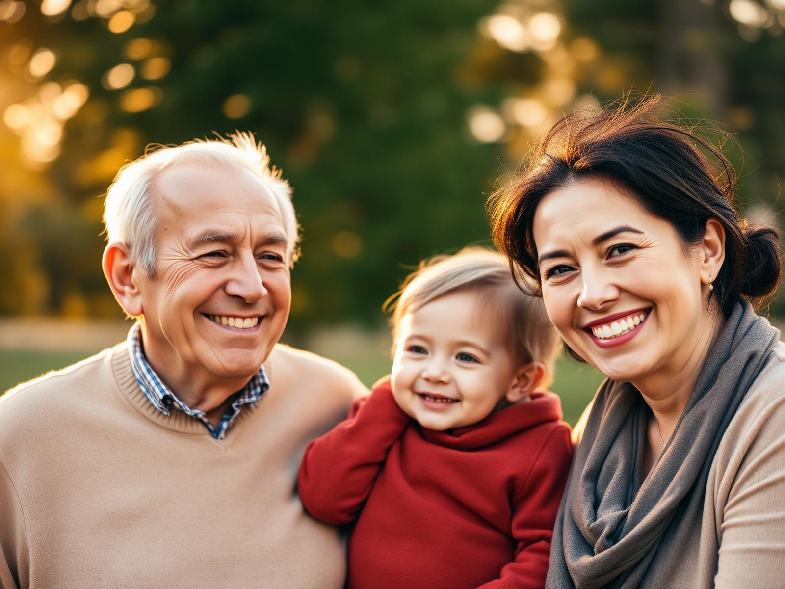 Warm portrait of a multigenerational family relaxing together at home